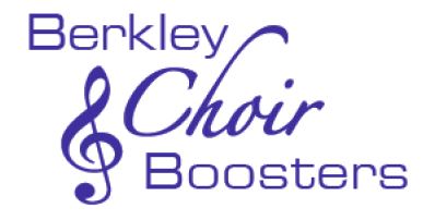 Berkley Choir Boosters logo with a music staff