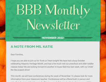 BBB Monthly Newsletter November 2022