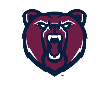 Image: Berkley Bear Logo, a maroon bear head with it's mouth open, teeth showing