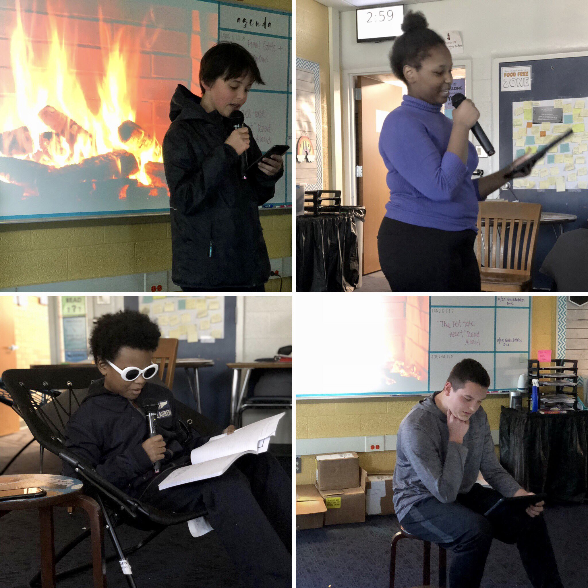 Language & Literature 8 students showcasing their narrative poems in our end-of-unit celebration.