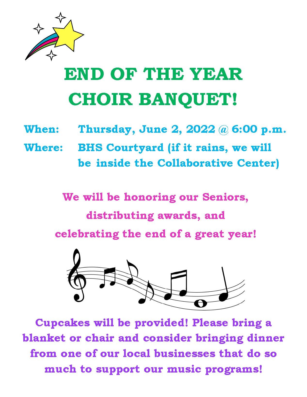 Choir Banquet Information 